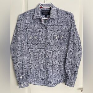 Panhandle Slim Rough Stock Western Paisley Button Down Snap Shirt Size Small